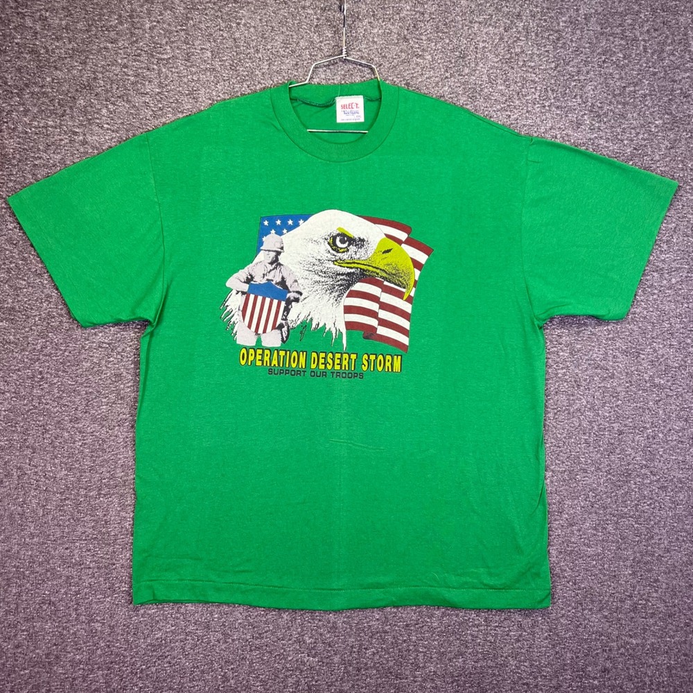 Select-T Operation Desert Storm Shirt Mens 2XL Green Vintage Military Patriotic